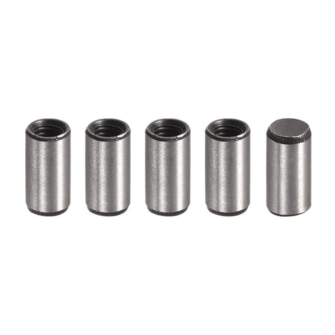 uxcell M4 Internal Thread Dowel Pin 5pcs 6x12mm Chamfering Flat Carbon Steel Cylindrical