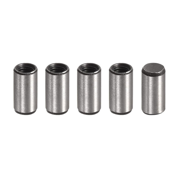 uxcell M4 Internal Thread Dowel Pin 5pcs 6x12mm Chamfering Flat Carbon Steel Cylindrical