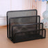 EASEPRES Desk Mail Organizer, 2 Pack Small Letter Sorter with 3 Vertical Compartments, Metal Mesh
