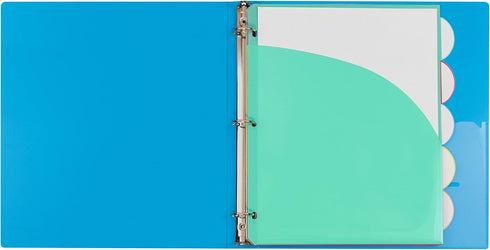 C-Line 3-Ring Poly Binder with Inner Pocket, Letter Size, 1-Inch Capacity, Color May Vary, 1 Binder (31710)