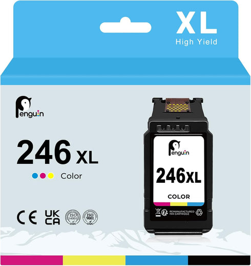 Penguin 246XL Remanufactured Ink Cartridges for Canon PIXMA MG2522 MX490 TR4520 TS3322 MX492 TS3122 MG2922 MG2520