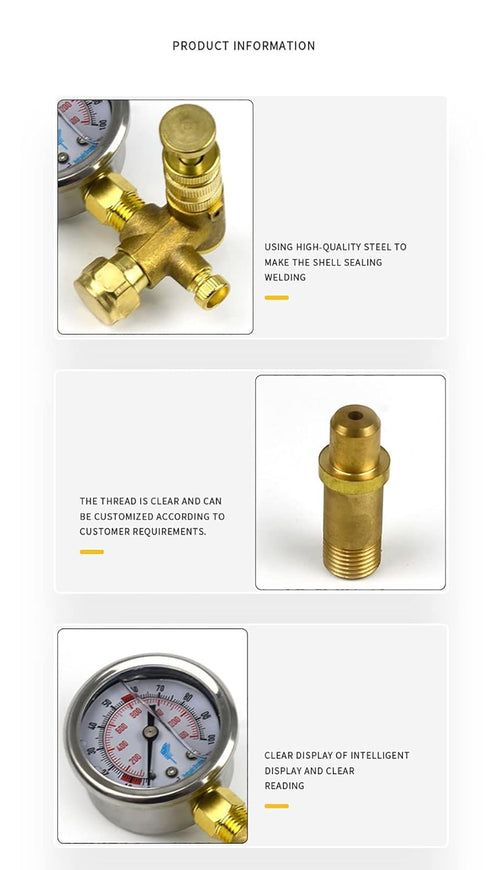 Pressure Gauges Kit, Test Gauge Tool for Nitrogen Gas Charging Hydraulic Breaker Hammer Device, 6MPa Measurement