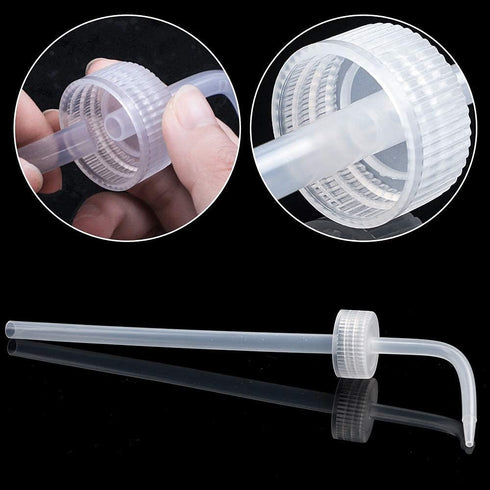 Hyber&Cara 3Pcs Safety Wash Bottle 250ml Plastic Squeeze Bottle with Cap, 1Pc Silicone Funnel for Lab, Plant Watering,