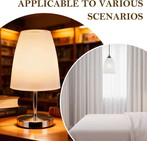TOPWEL 2Pcs 4.523.93inch 30mm White Frosted Plastic Horseshoe Lampshades Flat Head Oval Chandelier Shade with Upper