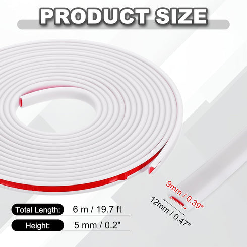 0.35 Inch 19.7Ft Countertop uxcell U-Shape Edge Banding, x TPE Self-Adhesive Veneer Edging Trim Furniture Flexible