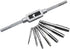8pcs Metric Thread Machine Taps Set, Hand Screw Thread Plug Taps M3 M4 M5 M6 M8 M10 M12 with Adjustable Wrench