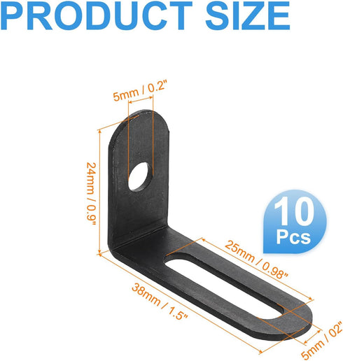10 38mm 24mm (1.5"x0.9") 90 PATIKIL Pcs Metal L-Shape Brackets, x Degree l Bracket Corner Braces Cold Rolled Steel