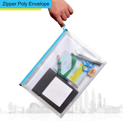 Pack of 24 Clear Zip Plastic Envelopes File Document Paper Holder 9x12 (24 Pack)