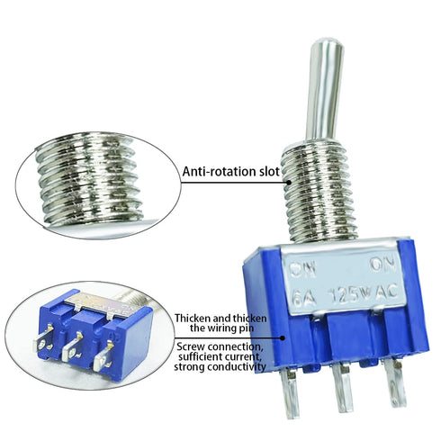 Gikfun MTS102 Mini Toggle Switch, 2 Position 3 Pins for Arduino, Pack of 10pcs