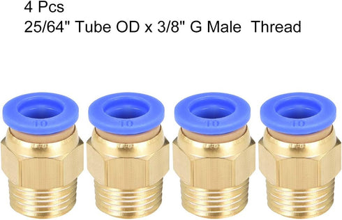 uxcell 10pcs Straight Pneumatic Push to Quick Connect Fittings, G3/8 Male x 10mm Tube OD