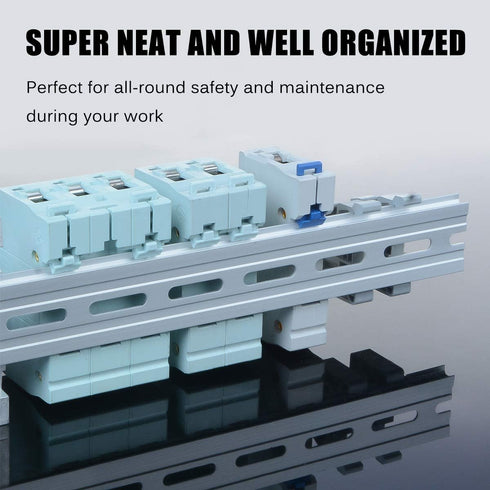 6 Piece Aluminum DIN Rails, 4 Inches Long, 35mm Wide, 7.5mm High, Top Hat Slotted with RoHS, Extra Premium Screws