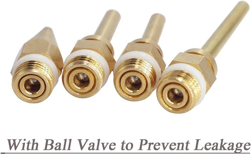 Wolfride 4Pcs Glue Gun Nozzle Set, Interchangeable Copper Nozzle, 10.8mm Thread, Bore Diameter 2mm 3mm