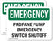 (2 Pack) Propane Pump Switch Shutoff OSHA Emergency Sign, 10 Inch X 7 Inch Weather Resistant Vinyl Decal