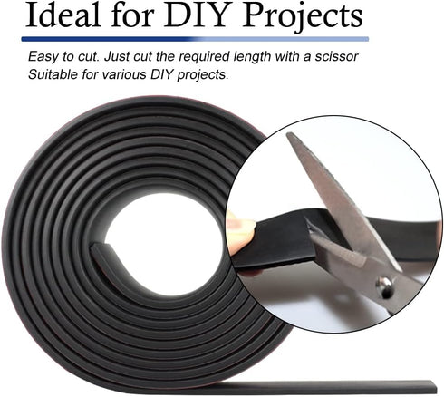 Neoprene Rubber Strips Self Adhesive - Solid Rubber Sheets for DIY Gaskets Crafts Pads Seals (1” Wide x 1/5" Thick x