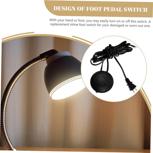 PLAFOPE 11ft/3.5m Dimmable Bulbs Foot Switch Lamp Cord US Plug for Floor and Table Lamps Inline Foot Pedal Control