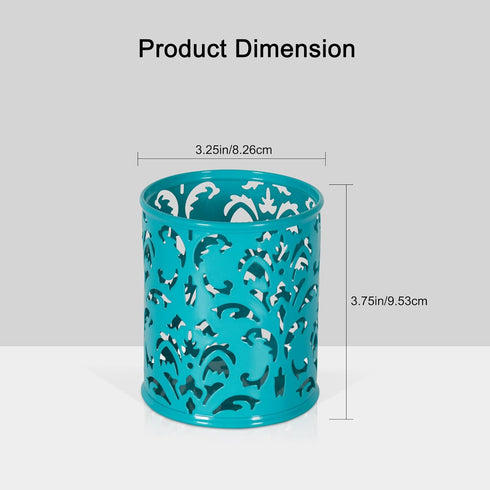 EasyPAG Metal Round Pen Holder 2 Pack - Dark Teal Desk Pencil Organizer for School & Office