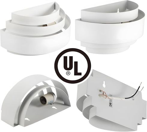 (1PCS) LightInTheBox Modern Wall Sconce Indoor Wall Light Fixture Half Moon Metal Wall Lamp White for Stair Hallway