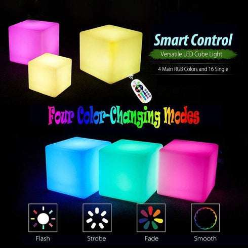 EONLYX 16RGB (20x20x20cm) Cube Night Light, Night Light Mood Light Cube Lamp USB Rechargeable Bedside Lamp for Baby