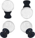 AUXBC 2PCS 1/4-27 Crystal Lamp Finials with Black Chrome Base, Thread Glass Ball Topper Decorative Cap for Table Floor