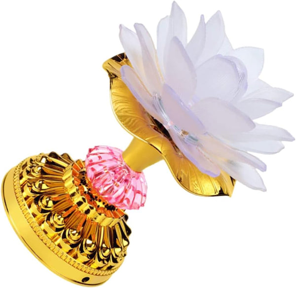 Cabilock LED Lotus Shape Buddha Lamp Color-Changing Table Light Ornament for Home