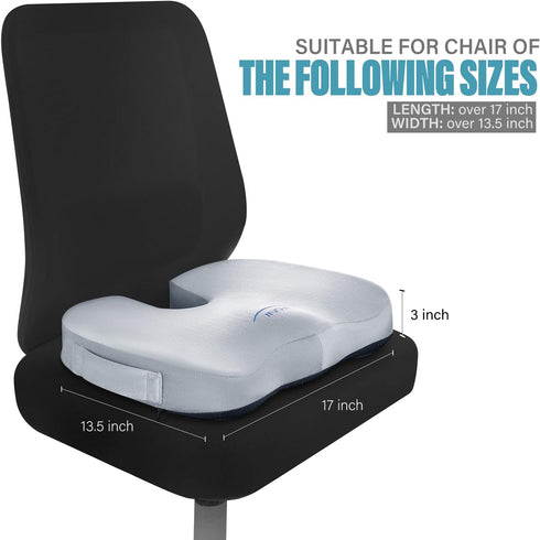 Tailbone WAOAW Seat Cushion, Office Chair Cushions Butt Pillow for Long Sitting, Memory Foam Chair Pad for Back