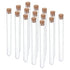 PATIKIL 13ml Plastic Test Tubes with Cork Stoppers, 15Pcs for Candy Bead Storage and Lab Use