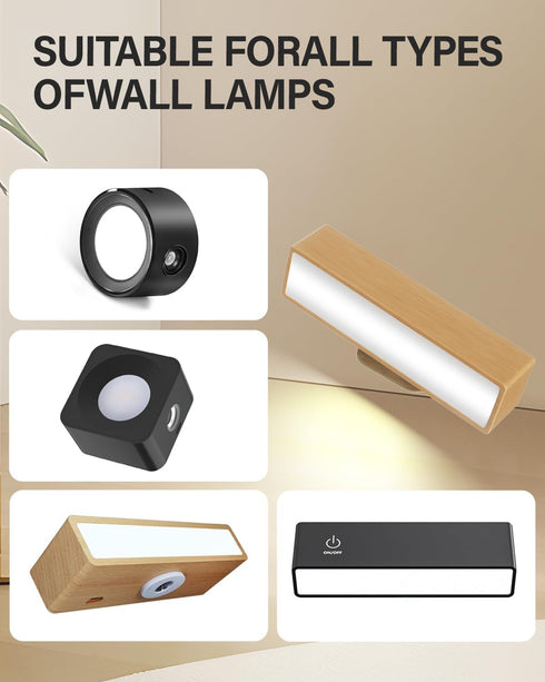 4PC 360 Magnetic Replacement Base for Wall Lights, Rotating Universal Wall Sconces Base with Strong Adhesive