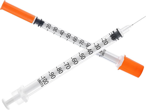 1ml Syringe with Needle, 20 Pack 1cc 27G 1/2 Inch, Disposable Individually Wrapped Lab Injection Syringes
