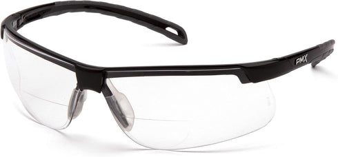 Pyramex Ever-Lite Bifocal Readers, 1.5 Diopter Safety Glasses with Black Frame and Clear Anti-Fog Lens