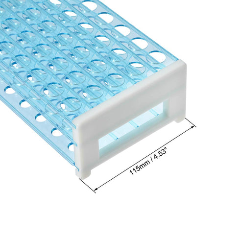 uxcell 2Pcs Detachable Polypropylene Test Tube Holder Rack, 50 Hole for 13-16mm Tubes Light Blue