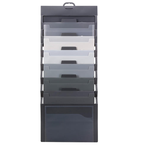 Smead Cascading Wall Organizer, 6 Pockets, Letter Size, Gray/Neutral Pockets (92061)