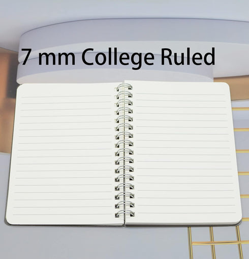 Yansanido 8 Pcs A6 Size Spiral Notebook, 4 Color Thick Plastic Hardcover, 80 Sheets (160 Pages) College Ruled Journal