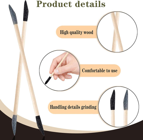50 Pcs Sanding Sticks, Double End Matchsticks Sanding Twigs for Tight Spaces Plastic Models Wood, 120/280 Grit
