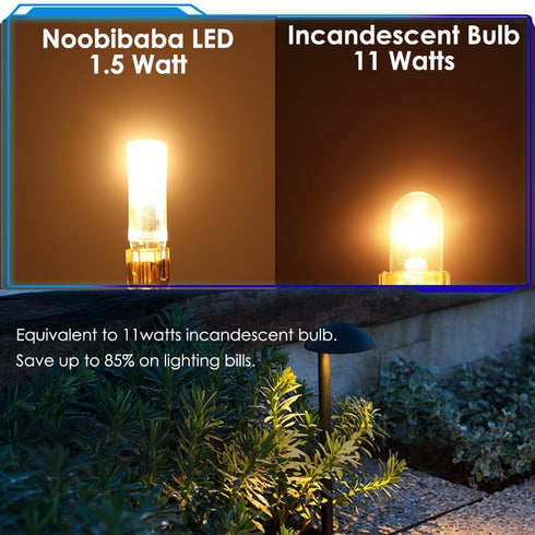 T5 Wedge Base LED Bulb 12V, 1.5 Watt Replace 7W 11W Incandescent Bulb for Path Light, 10-Count Warm White