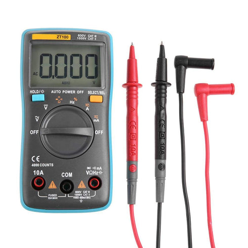 Digital Multimeter, ZT100/ZT101/ZT102 Portable Mini Multimeter Auto Digital LCD Display Testing Capacitance Multimeter(ZT100)