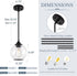 Shade,6.29" 1 Pendant Lights Kitchen Island,Farmhouse Black Pendant Light with Clear Glass Globe Glass Pendant Light