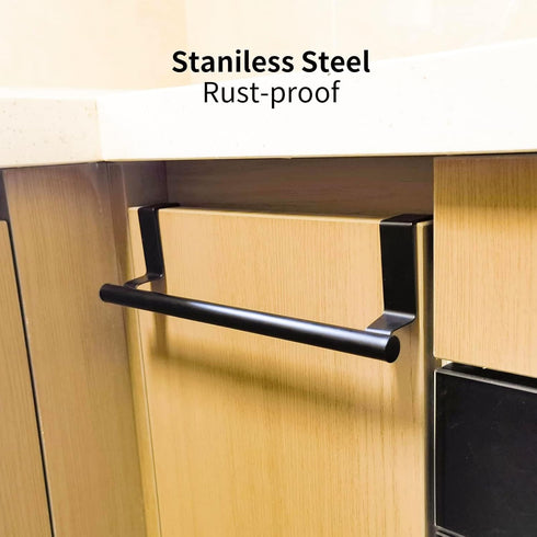 2 Pack Cabinet Door Towel Holder, Over Cabinet Towel Bar, Stainless Steel Dish Towel Holder for Cabinet Door Kicthen