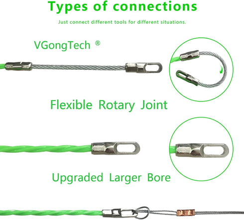 30M 100ft Fish Tape Cable Puller Kit: 4mm PET Electrical Cable Puller Duct Rodder for Wall Wire Guide