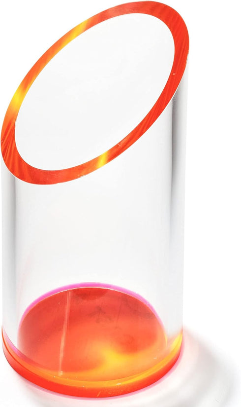 OfficeGoods Acrylic Pen & Pencil Holder, Modern Desk Organizer, 5.25” H x 2.5” W, Neon Red