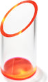 OfficeGoods Acrylic Pen & Pencil Holder, Modern Desk Organizer, 5.25” H x 2.5” W, Neon Red
