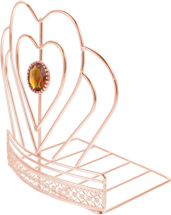 Cabilock Delicate -Shaped Desktop Bookend Chic Book Stopper for Premium Iron Design