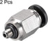 uxcell Straight Pneumatic Push To Quick Connect Fittings M3 Male x 4mm Tube OD, Silver Tone, 2pcs