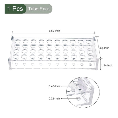 YOKIVE Tube Rack, Acrylic Test Tube Rack Holder | Great for 0.2ml,10ml Lab Test Tube(Clear, 40-Sockets)