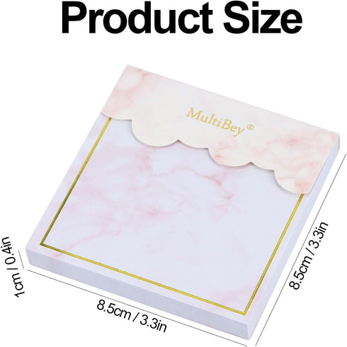 Marble Gold Sticky Note Pads Holder Set, 3x3" Self-Adhesive Cube Memo Paper Scratch Pad Desk Organizer