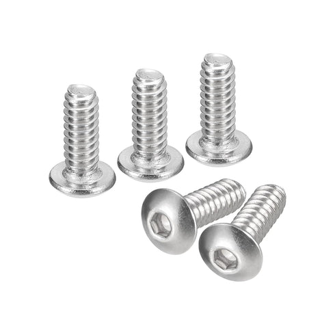 uxcell #6-32x3/8" Button Head Socket Cap Screws, 50pcs 304 Stainless Steel Hex Bolts Fasteners