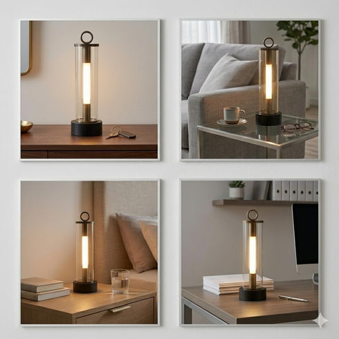 3 Dimming Cordless Touch Table Lamp, Portable Bedside Desk Lamp for Bedroom Nightstand,Rechargeable LED Lamp