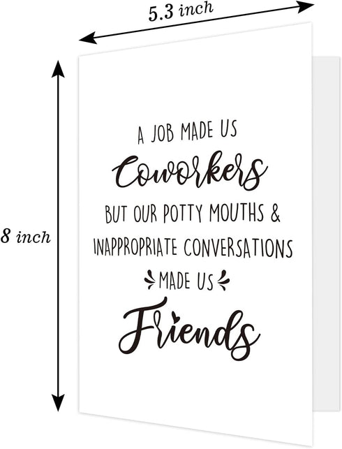 Ogeby Funny Birthday Card for Coworker Colleague, Humor Going Away Card for Work Friend, A Job Made Us Coworkers But