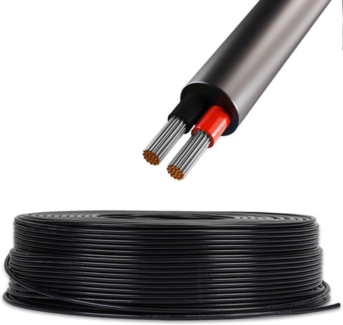 UL2464 Power Lighting Cable Wire Low Voltage Power Connection, 18AWG-2Conductor, 16.4ft.