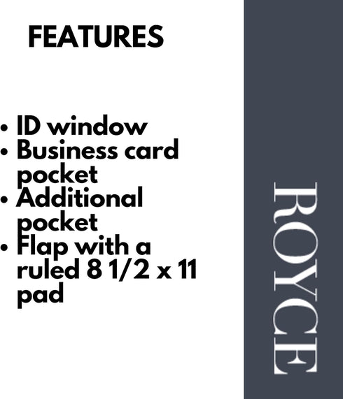 Royce Leather Aristo Genuine Leather Padfolio in Navy
