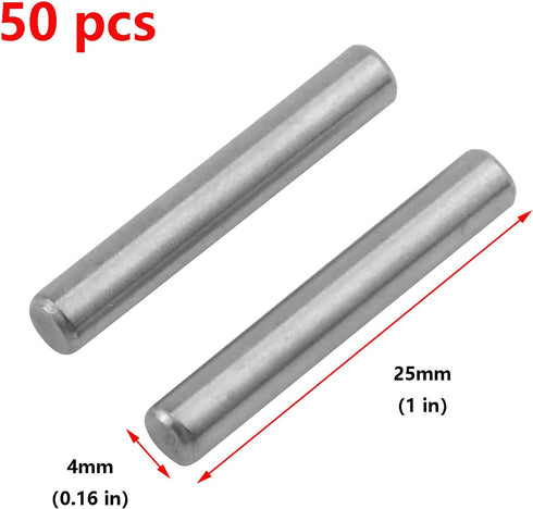 Antrader 50PCS Dowel Pins, 304 Stainless Steel Cylindrical Pin Locating Pin, 4 mm by 25 mm